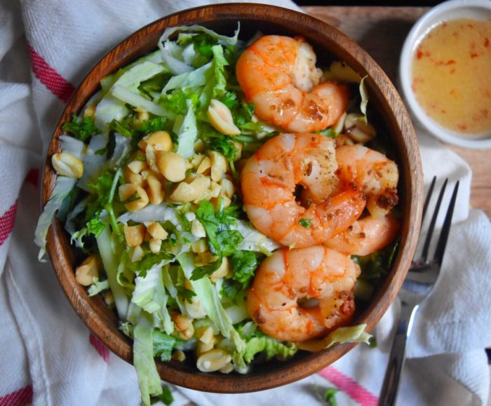 Napa Cabbage and Cucumber Salad with Shrimp