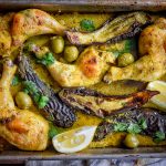 Middle Eastern Roasted Chicken and Eggplant